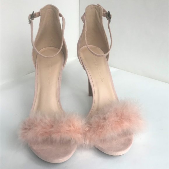 Wild Diva Shoes - WILD DIVA LOUNGE Scarlet Pink Fluffy Stiletto Heel